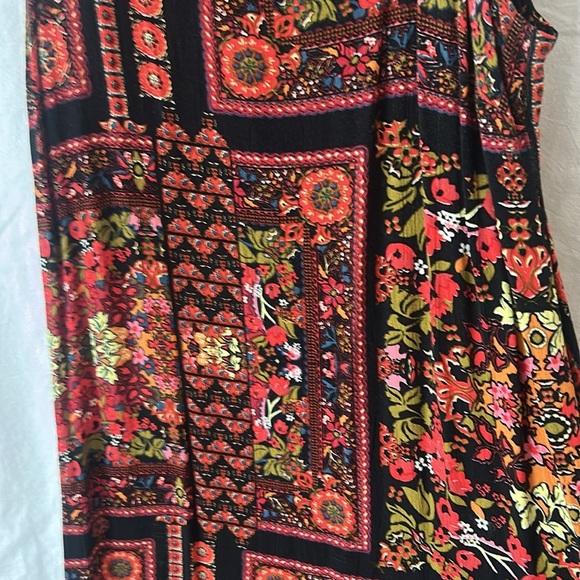 Topshop Patchwork Boho Print Spaghetti Strap Maxi Dress Side Slits - Picture 12 of 13